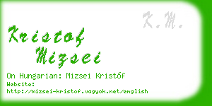 kristof mizsei business card