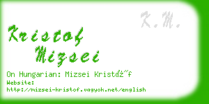 kristof mizsei business card